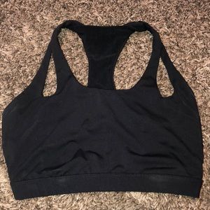 Black Fabletics sports bra